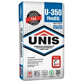 Клей для плитки/ керамогранита/ камня Unis U-350 FlexGEL эластичный армированный серый класс C2 TE S1 25 кг