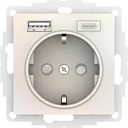 Розетка USB Systeme Electric AtlasDesign встраиваемая жемчуг USB-A/ Type-C (ATN000432) Розетка USB Systeme Electric AtlasDesign встраиваемая жемчуг USB-A/ Type-C (ATN000432)
