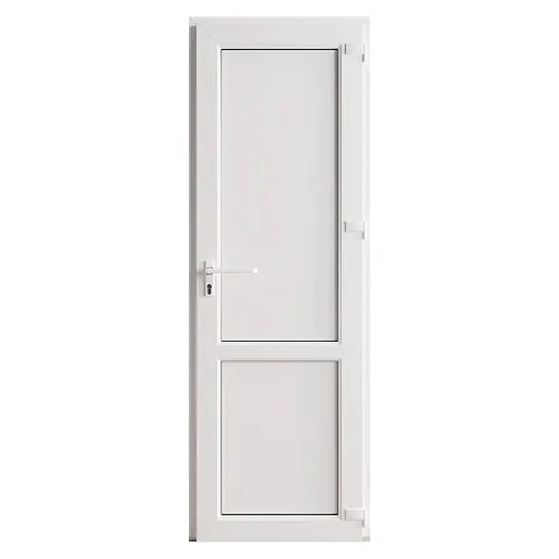 Металлопластиковая дверь VEKA 2050х700 мм алюминиевый порог белая левая глухая