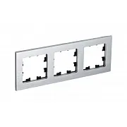Рамка Systeme Electric AtlasDesign Nature трехместная серебро (ATN312103)