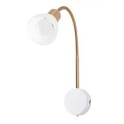Спот настенный Arte Lamp E14 40 Вт 2 кв.м белый/золото IP20 (A3116AP-1WH) Спот настенный Arte Lamp E14 40 Вт 2 кв.м белый/золото IP20 (A3116AP-1WH)