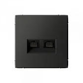 Розетка компьютерная Systeme Electric ArtGallery встраиваемая базальт 2хRJ45 (SE GAL001488)