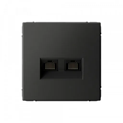 Розетка компьютерная Systeme Electric ArtGallery встраиваемая базальт 2хRJ45 (SE GAL001488)