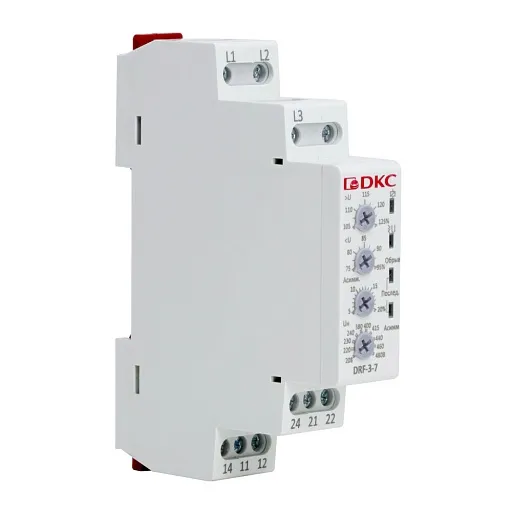 Реле контроля фаз DKC Mitra 480 В 8 А тип AC/DC (DRF-3-7) Реле контроля фаз DKC Mitra 480 В 8 А тип AC/DC (DRF-3-7)