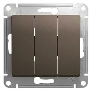 Выключатель Systeme Electric Glossa трехклавишный встраиваемый шоколад (GSL000831)