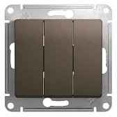 Выключатель Systeme Electric Glossa трехклавишный встраиваемый шоколад (GSL000831)