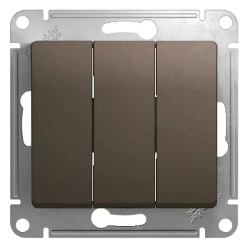 Выключатель Systeme Electric Glossa трехклавишный встраиваемый шоколад (GSL000831) Выключатель Systeme Electric Glossa трехклавишный встраиваемый шоколад (GSL000831)