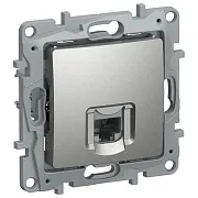 Розетка компьютерная IEK Etika встраиваемая алюминий RJ45 (6724411)