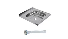 Мойка для кухни Ukinox Nord 50х50х13 см накладная с сифоном сталь (Nr 500х500 (0,4)/G106DIY)