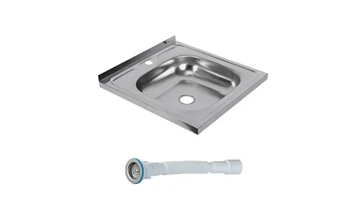 Мойка для кухни Ukinox Nord 50х50х13 см накладная с сифоном сталь (Nr 500х500 (0,4)/G106DIY)