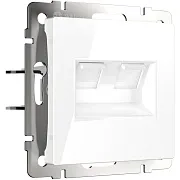 Розетка компьютерная Werkel встраиваемая белая 2хRJ45 (a051115)
