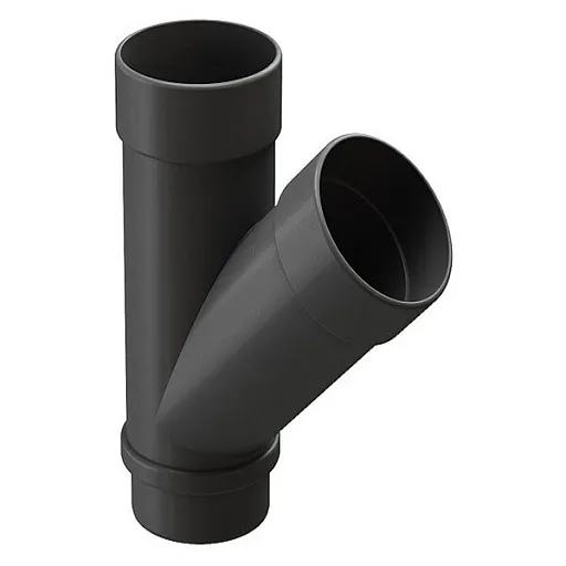 Тройник трубы Docke Lux пластиковый d100 мм 45° графитовый серый RAL 7024 Тройник трубы Docke Lux пластиковый d100 мм 45° графитовый серый RAL 7024