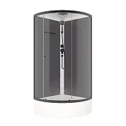 Душевая кабина Domani-Spa Simple 90х90х218 см стекло прозрачное 4 мм со средним поддоном полукруг Душевая кабина Domani-Spa Simple 90х90х218 см стекло прозрачное 4 мм со средним поддоном полукруг
