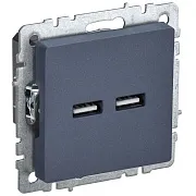 Розетка USB IEK Brite встраиваемая маренго 2хUSB-A (BR-U21-D31-K35)