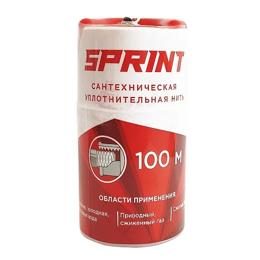 Нить для герметизации резьбы Sprint полимерная 100 м Нить для герметизации резьбы Sprint полимерная 100 м