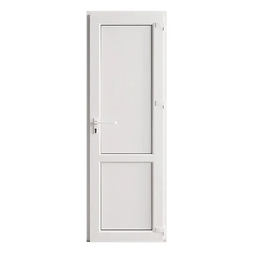Металлопластиковая дверь VEKA 2050х800 мм алюминиевый порог белая левая глухая