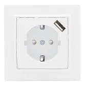 Розетка EKF Минск встраиваемая белая с USB-А (ERR16-028-100-USB) Розетка EKF Минск встраиваемая белая с USB-А (ERR16-028-100-USB)