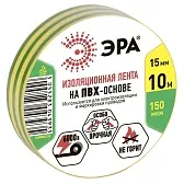Изолента Эра ET1510 ПВХ желто-зеленая 15 мм 10 м
