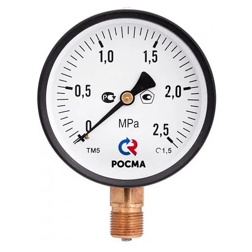 Манометр Росма ТМ-210Р.00 G1/4.2,5 радиальный 1/4 НР(ш) 4 бар d50 мм (40221)