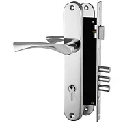 Замок врезной Fuaro LOCKSET.9011 CP для входной двери под цилиндр хром 5 ключей