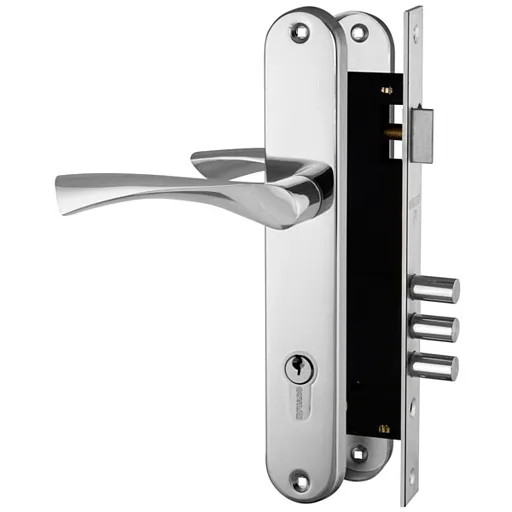 Замок врезной Fuaro LOCKSET.9011 CP для входной двери под цилиндр хром 5 ключей Замок врезной Fuaro LOCKSET.9011 CP для входной двери под цилиндр хром 5 ключей
