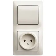 Блок выключатель и розетка Systeme Electric Glossa одноклавишный встраиваемый бежевый (GSL000260) Блок выключатель и розетка Systeme Electric Glossa одноклавишный встраиваемый бежевый (GSL000260)