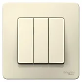 Выключатель Systeme Electric Blanca трехклавишный встраиваемый молочный (BLNVS100502)