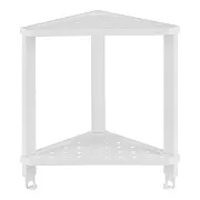 Полка для ванной Violet Vikea угловая двухъярусная с крючками 365х130х380 мм пластик белая (787206) Полка для ванной Violet Vikea угловая двухъярусная с крючками 365х130х380 мм пластик белая (787206)