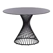Стол кухонный круглый d1,1 м стеклянный черный Bertoia (20595)
