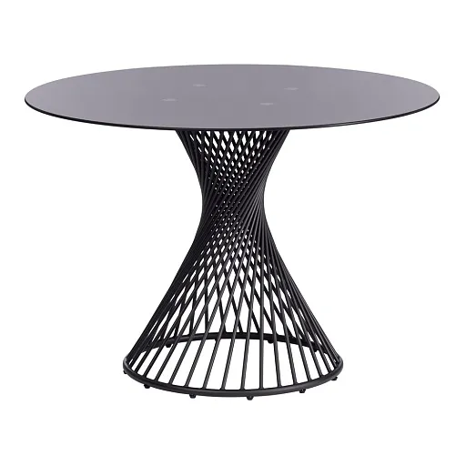 Стол кухонный круглый d1,1 м стеклянный черный Bertoia (20595)