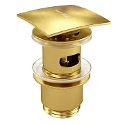 Донный клапан WasserKraft клик-клак G1 1/4 с переливом золото (A165)