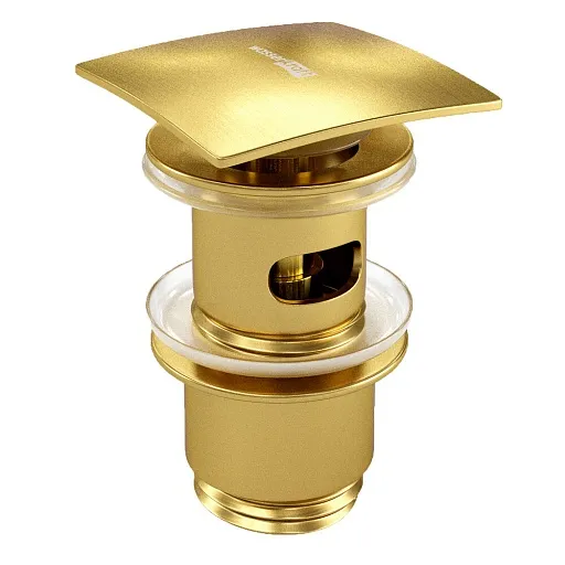 Донный клапан WasserKraft клик-клак G1 1/4 с переливом золото (A165) Донный клапан WasserKraft клик-клак G1 1/4 с переливом золото (A165)