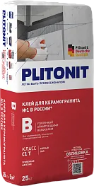 Клей для плитки Plitonit В усиленный с армирующими волокнами 25 кг