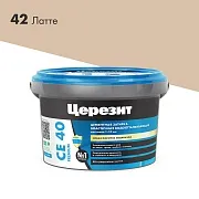 Затирка цементная эластичная Церезит CE 40 aquastatic 42 латте 2 кг Затирка цементная эластичная Церезит CE 40 aquastatic 42 латте 2 кг