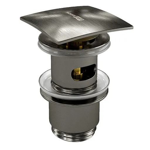 Донный клапан WasserKraft клик-клак G1 1/4 с переливом сталь (A167) Донный клапан WasserKraft клик-клак G1 1/4 с переливом сталь (A167)