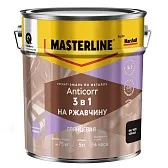 Грунт-эмаль по ржавчине 3в1 Masterline Anticorr черная RAL 9005 глянцевая 5 л