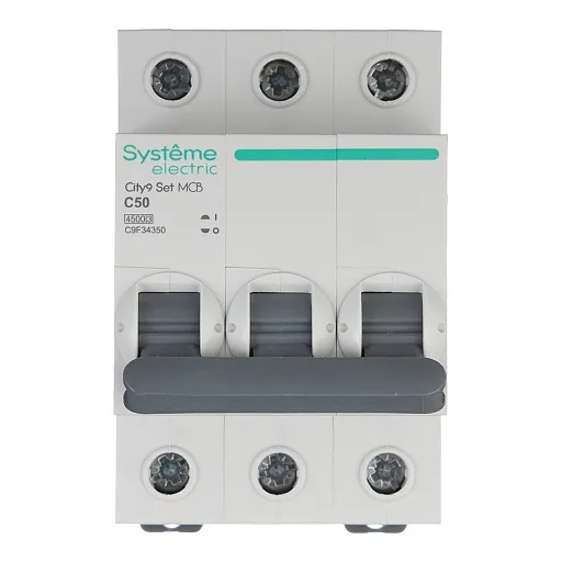 Автоматический выключатель модульный Systeme Electric City9 Set 3P 50А тип C 4,5 кА 400 В (C9F34350)