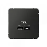 Розетка USB Systeme Electric ArtGallery встраиваемая базальт USB-A/ Type-C (SE GAL001429) Розетка USB Systeme Electric ArtGallery встраиваемая базальт USB-A/ Type-C (SE GAL001429)