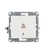 Розетка телефонная Systeme Electric Glossa встраиваемая белая RJ11 (GSL000181T)