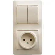Блок выключатель и розетка Systeme Electric Glossa двухклавишный встраиваемый бежевый (GSL000272) Блок выключатель и розетка Systeme Electric Glossa двухклавишный встраиваемый бежевый (GSL000272)