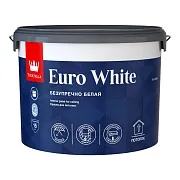Краска для потолка Tikkivala Euro White белая 9 л
