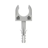 Фиксатор для труб 16 мм DKC с защелкой и дюбелем серый (100 шт.) (51316DIY)