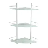 Полка для ванной WasserKraft Kammel K-8300 White угловая трехъярусная 305х305х610 мм стекло/металл белая (K-3133W) Полка для ванной WasserKraft Kammel K-8300 White угловая трехъярусная 305х305х610 мм стекло/металл белая (K-3133W)