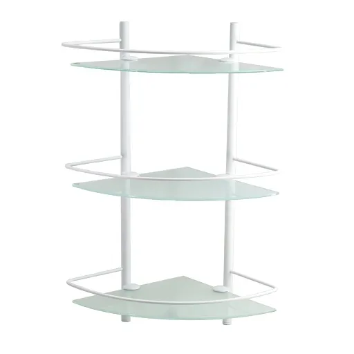 Полка для ванной WasserKraft Kammel K-8300 White угловая трехъярусная 305х305х610 мм стекло/металл белая (K-3133W) Полка для ванной WasserKraft Kammel K-8300 White угловая трехъярусная 305х305х610 мм стекло/металл белая (K-3133W)