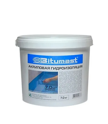 Гидроизоляция акриловая Bitumast 7 кг