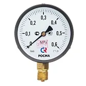 Манометр Росма радиальный 1/2 НР(ш) 6 бар d100 мм (6832) Манометр Росма радиальный 1/2 НР(ш) 6 бар d100 мм (6832)