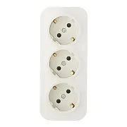 Розетка тройная Legrand Quteo накладная слоновая кость с заземлением (782268)