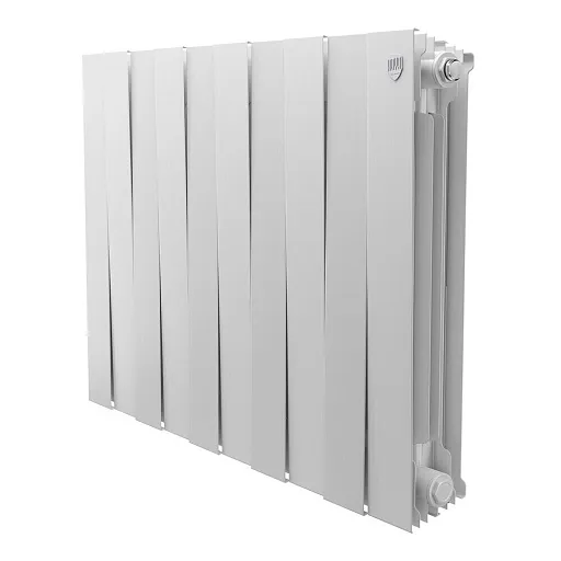 Радиатор биметаллический Royal Thermo Piano Forte 500 мм 10 секций 1" боковое подключение белый Радиатор биметаллический Royal Thermo Piano Forte 500 мм 10 секций 1" боковое подключение белый
