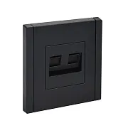 Розетка компьютерная IEK Forte&Piano FP133 встраиваемая черная 2хRJ45 (FP-K20-1-K02)