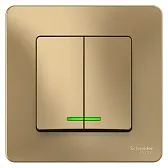 Выключатель Systeme Electric Blanca двухклавишный встраиваемый титан с подсветкой (BLNVS010514) Выключатель Systeme Electric Blanca двухклавишный встраиваемый титан с подсветкой (BLNVS010514)